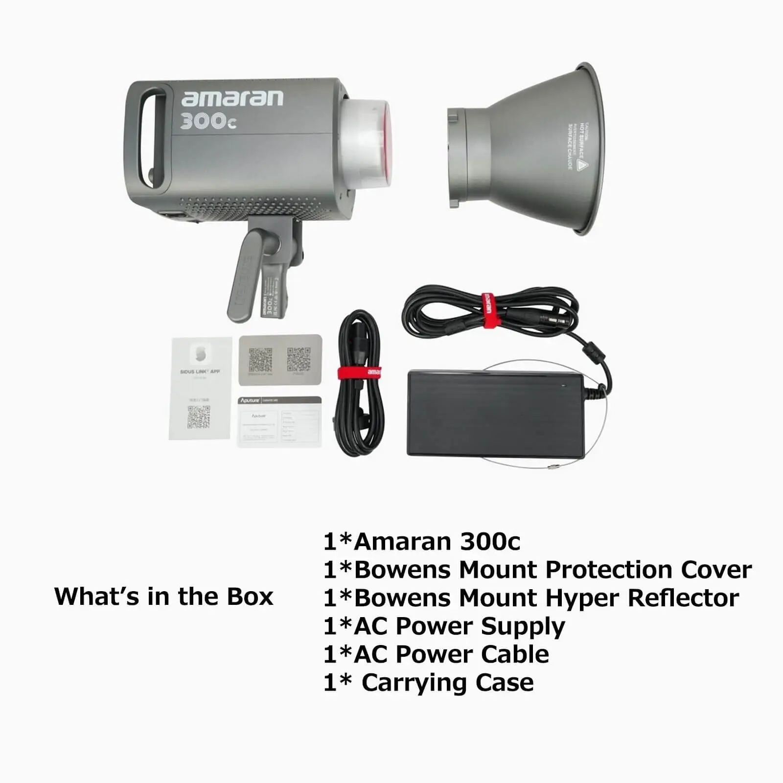 Kit básico do Amaran 300c preto com acessórios