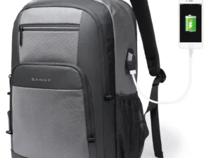 Mochila Masculina BANGE BG-1921 Cinza com Alta Capacidade e Design Estiloso