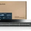 Switch TP-Link T2600G-52TS com embalagem e acessórios inclusos