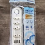 Extensão Elétrica 2 Metros com 3/4 Tomadas e 3 USB, Bivolt, Proteção Contra Surtos, Botão Liga/Desliga – Ideal para Casa, Escritório, Celulares e Eletrônicos com Carregamento Rápido Com Certificação Inmetro photo review