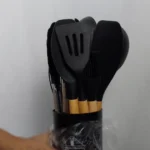 Kit Utensílios de Cozinha em Silicone com Cabo de Madeira 12 Peças | Resistente ao Calor, Antirriscos, Livre de BPA – Ideal para Cozinhar com Estilo e Segurança! photo review