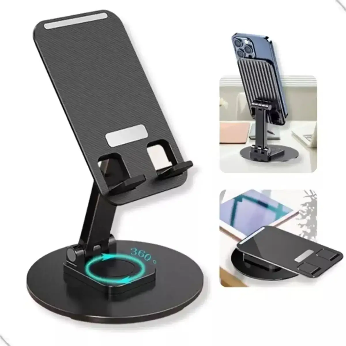 Haste ajustável do suporte Oberon 360° em aço carbono para celular e tablet